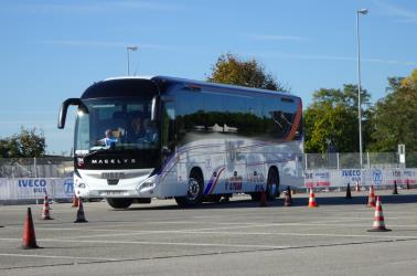 Bus front and side view