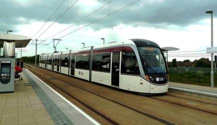 Edinburgh tram side view