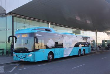 Bus exterior front-side view