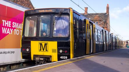 Metro train at South Shields station