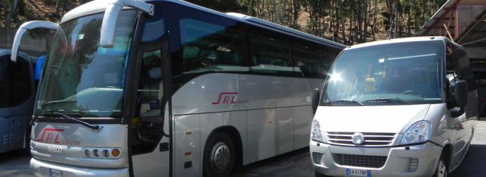 Bus front and side view