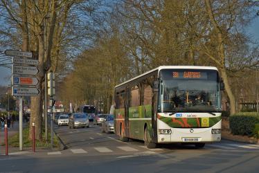 Bus front and side view