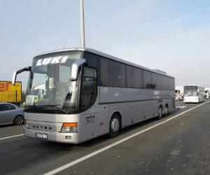 Bus front and side view
