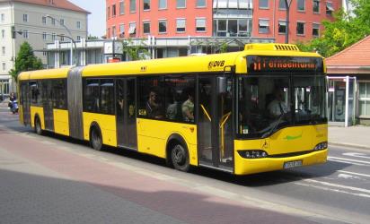 Solaris Urbino 18 articulated bus on route 61