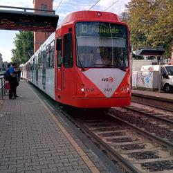 Light rail, Köln, at the platform