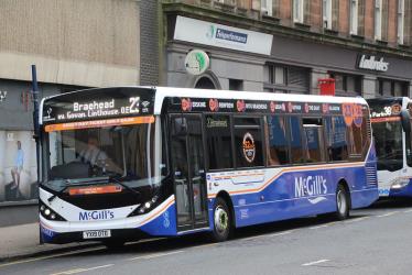 Bus front and side view