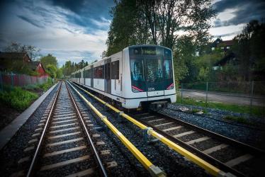 Train front and side view
