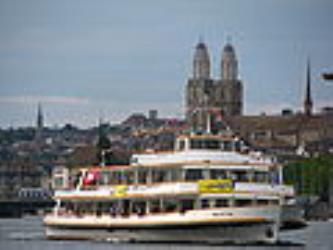 Helvetia in front of the Quaibrücke in Zurich