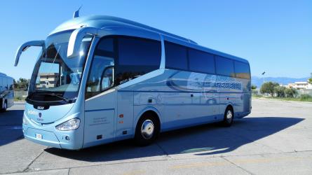 Bus front and side view
