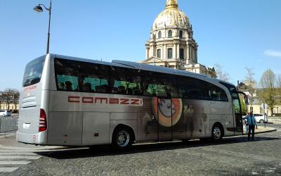 Bus exterior side view